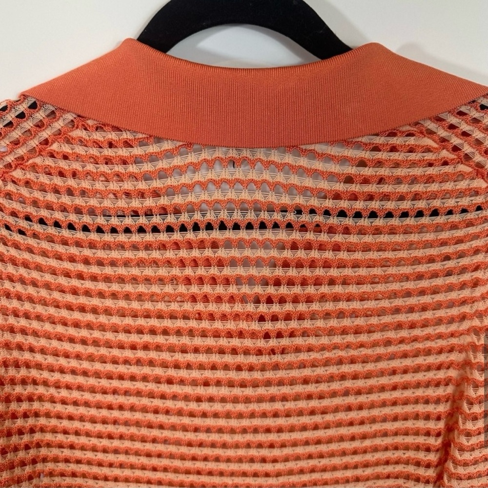 COS Orange Crochet Knit Pullover Collared Top Size S - Picture 5 of 8